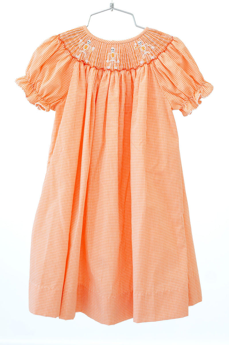 Smocked Orange Skeleton Dress I Ruth and Ralph Smocked Orange Skeleton Dress I Ruth and Ralph