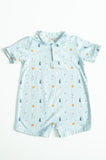 Blue Ghost and Friends Harold Collared Romper