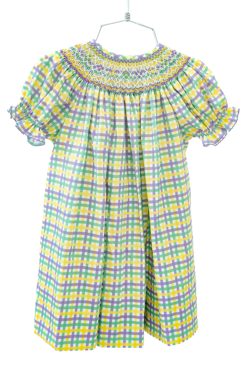 Smocked Mardi Gras Dress for Girls | Ruth and Ralph 5 / Helen Dress Smocked Mardi Gras Dress for Girls | Ruth and Ralph 5 / Helen Dress