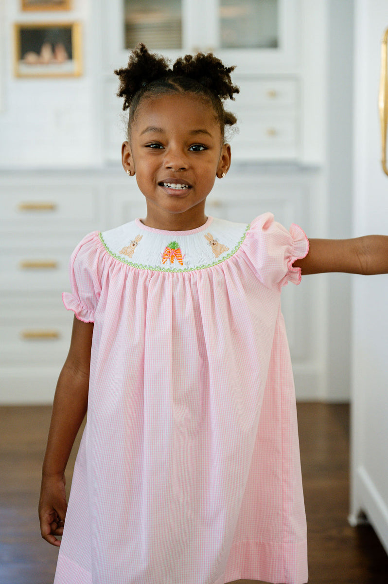 Pink Smocked Easter Bunny Dress for Girls I Ruth and Ralph 18M / Helen Dress Pink Smocked Easter Bunny Dress for Girls I Ruth and Ralph 18M / Helen Dress