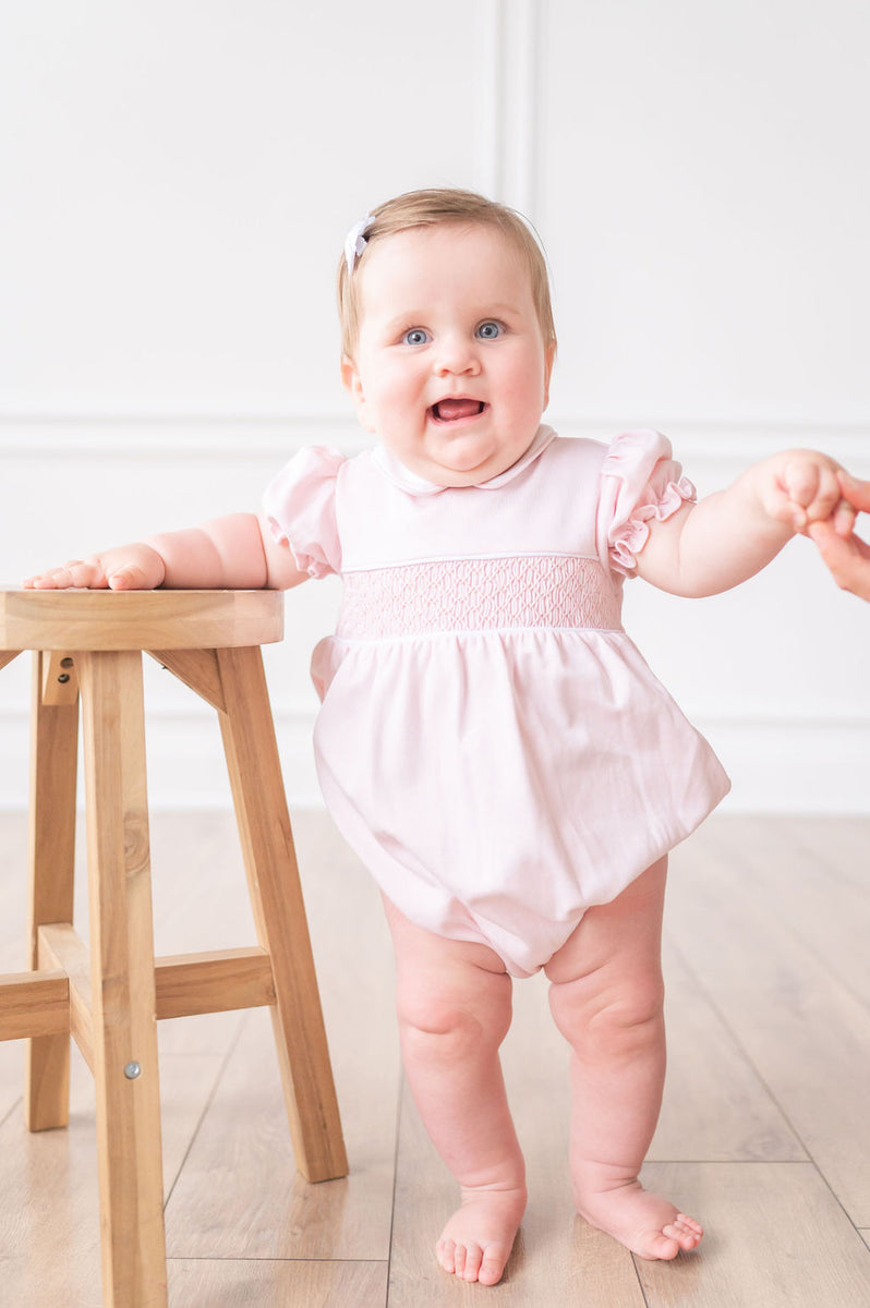 Pink Smocked Bubble I Ruth and Ralph NB / Bubble Pink Smocked Bubble I Ruth and Ralph NB / Bubble