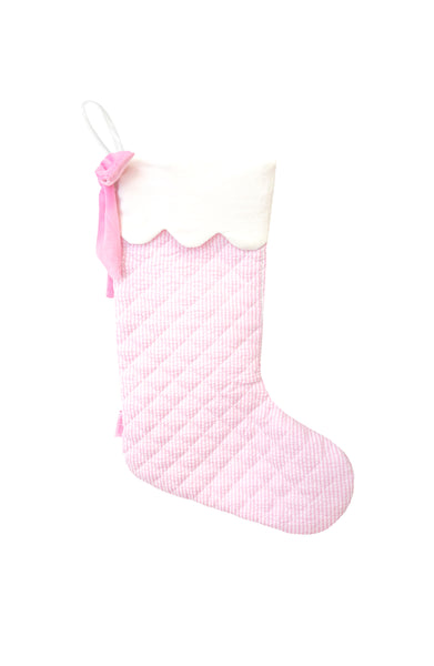 Bits and Bows Pink Quilted Stocking