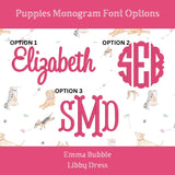 Monogram for puppies pima in pink 