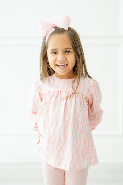 Pink Squiggly Top and Leggings Set