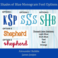 Blue Striped monogram options 