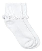 Jefferies Ripple Edge Turn Cuff Socks 1 Pair - white