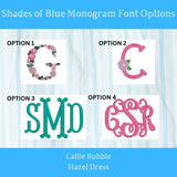 monogram for blue stripe bubble 