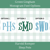 Green Gingham Pima Shep Polo