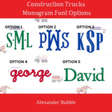 Construction Trucks Toile Pima Alexander Bubble