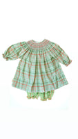 Christmas Plaid Smocked Annabelle Bloomer Set