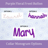 Purple Floral Front Button Dress