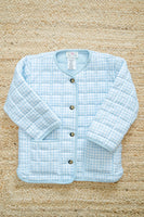 Blue Gingham Quilted Jacket