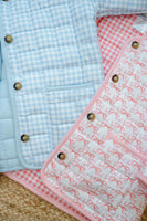 Blue Gingham Quilted Jacket