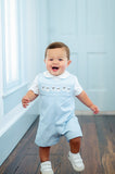 BOY WEARING SMOCKED BLUE GHOSTS JONJON