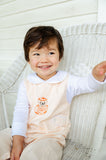 BOY WEARING HAND embroidered PUPPY IN JACK O'LANTERN LONGALL