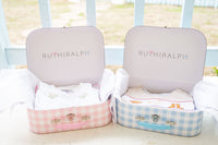 Blue and Pink Gingham Keepsake Box for Baby Gift or Nursery Display