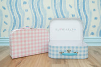 Blue and Pink Gingham Keepsake Box for Baby Gift or Nursery Display