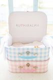 Blue and Pink Gingham Keepsake Box for Baby Gift or Nursery Display