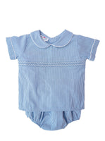 Striped Blue Samuel Shirt/Diaper Cover Set