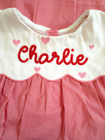 Scalloped Red Bib Dress