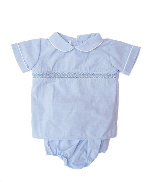 Light Blue Samuel Shirt/Diaper Cover Set