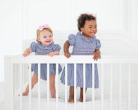 Navy and Pink Smocked Bridget Bubble