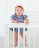 Navy and Pink Smocked Bridget Bubble