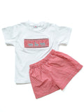 Smocked NC State shirt and short set for Boys 
