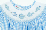 Blue Fish Smocked Birdie Bubble