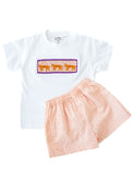 Smocked Clemson shirt and short set for Boys 