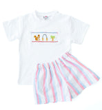 Smocked Ole Miss shirt and short set for Boys 