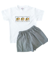 Smocked West Point shirt and short set for Boys