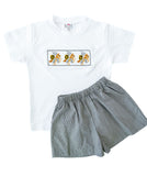 Smocked West Point shirt and short set for Boys
