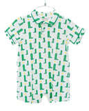 Pima Green Boot Outfits for Boys  Romper - Go Bears! 