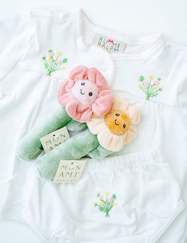 Floret Print Layette Set-Light Blue