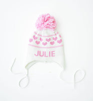 White Custom Knit Toboggan Hat