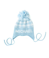 Light Blue Custom Knit Toboggan Hat