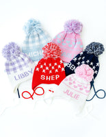 Bright Pink Custom Knit Toboggan Hat