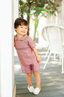 Maroon Oxford Samuel Shirt/Shorts Set