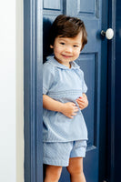 Striped Blue Samuel Shirt/Shorts Set