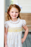 Wheat Stripes Smocked Charlotte Dress