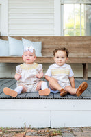 Wheat Stripes Smocked Annabelle Bloomer Set