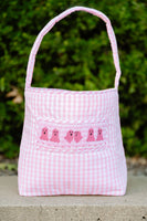 Pink Ghosts Smocked Treat Bag
