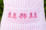 Pink Ghosts Smocked Treat Bag