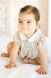Mini Tan Floral Smocked Bubble