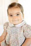 Mini Tan Floral Smocked Bubble