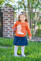Burnt Orange Cowboy Boot Sweater