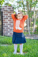 Burnt Orange Cowboy Boot Sweater