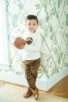 White Football Roll Neck Sweater