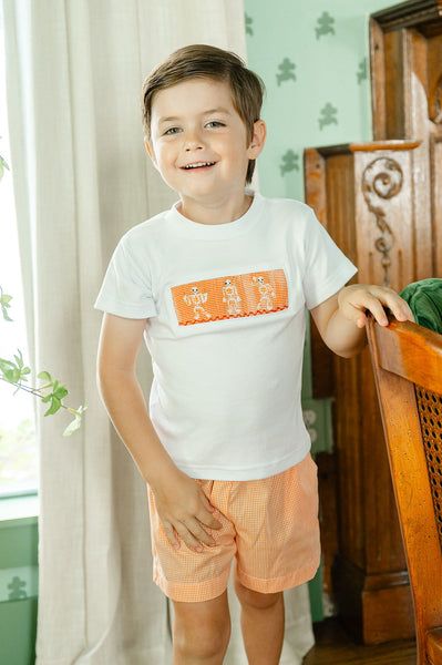 Dancing Skeletons Smocked Beau T-Shirt/Shorts Set